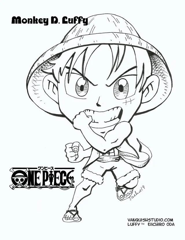 Çocuklar İçin Luffy Boyama Sayfaları 