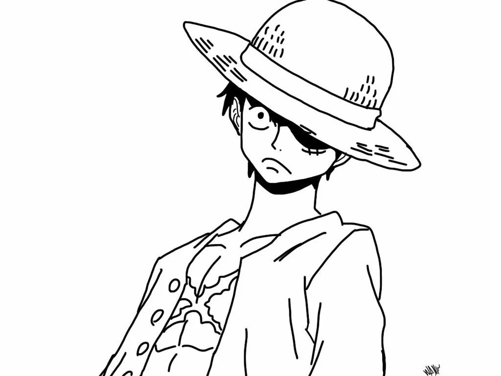 Çocuklar İçin Luffy Boyama Sayfaları 