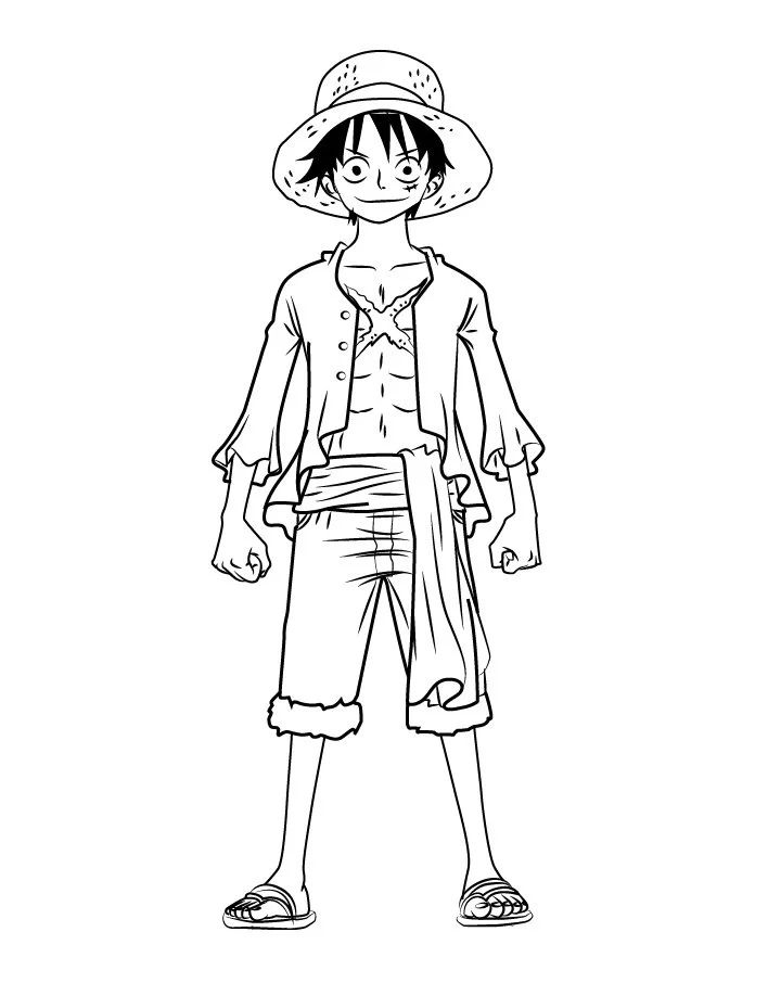 Çocuklar İçin Luffy Boyama Sayfaları 
