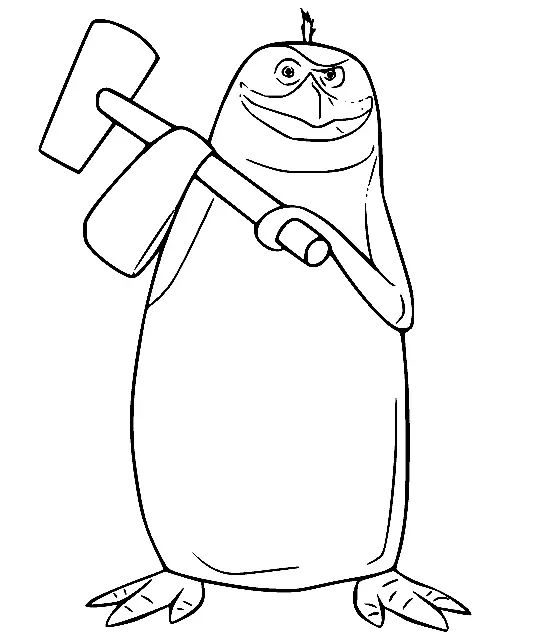 Çocuklar İçin Madagascar Penguenleri Boyama Sayfaları 