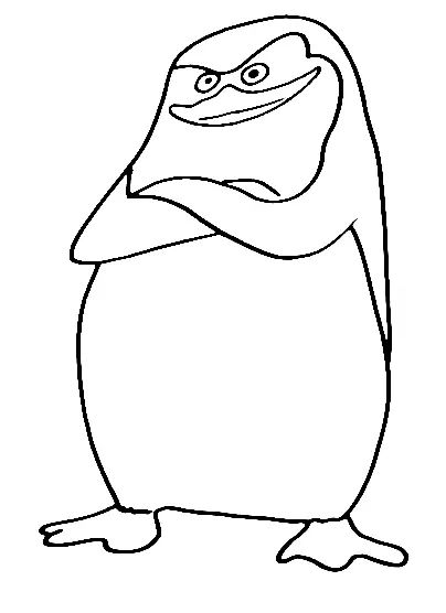 Çocuklar İçin Madagascar Penguenleri Boyama Sayfaları 