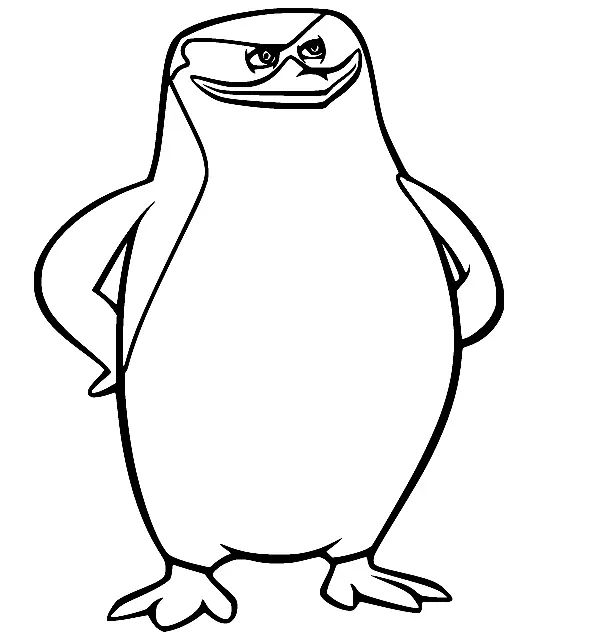 Çocuklar İçin Madagascar Penguenleri Boyama Sayfaları 