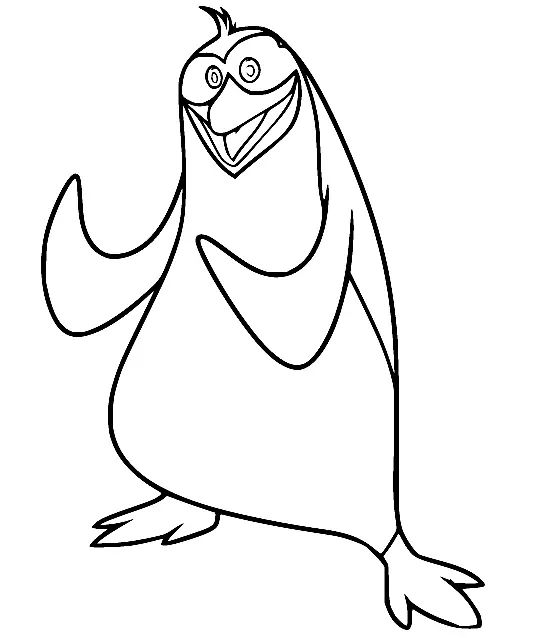 Çocuklar İçin Madagascar Penguenleri Boyama Sayfaları 