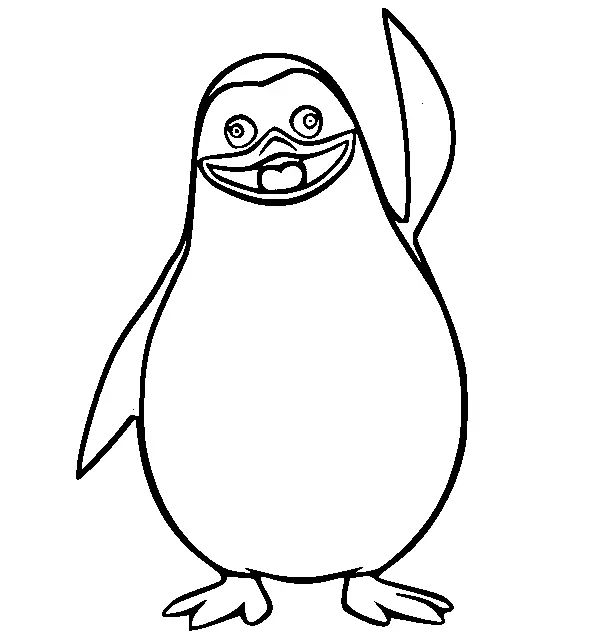 Çocuklar İçin Madagascar Penguenleri Boyama Sayfaları 