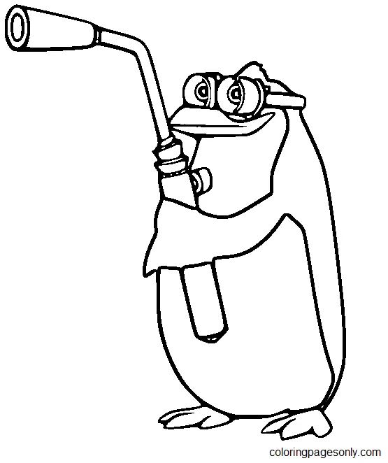 Çocuklar İçin Madagascar Penguenleri Boyama Sayfaları 