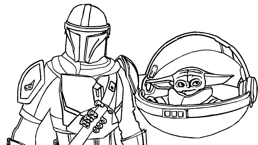 Çocuklar İçin Mandalorian Boyama Sayfaları 