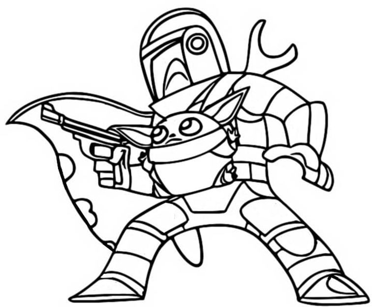 Çocuklar İçin Mandalorian Boyama Sayfaları 