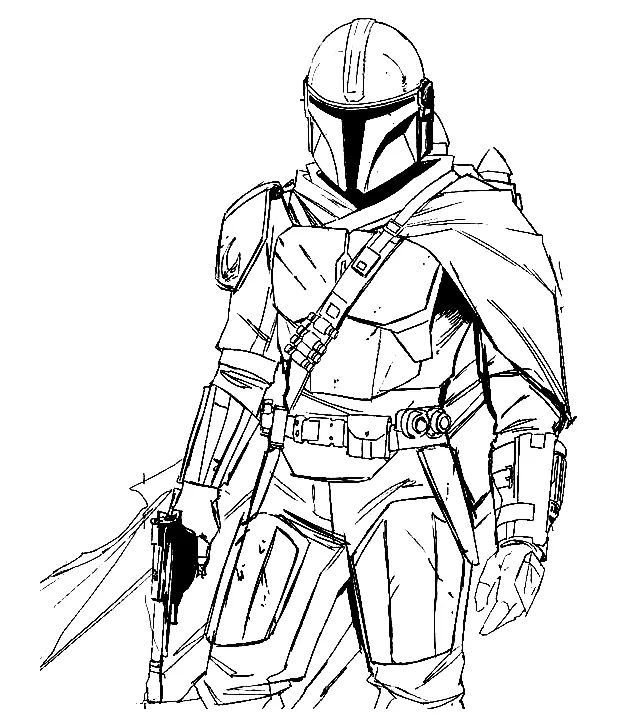 Çocuklar İçin Mandalorian Boyama Sayfaları 