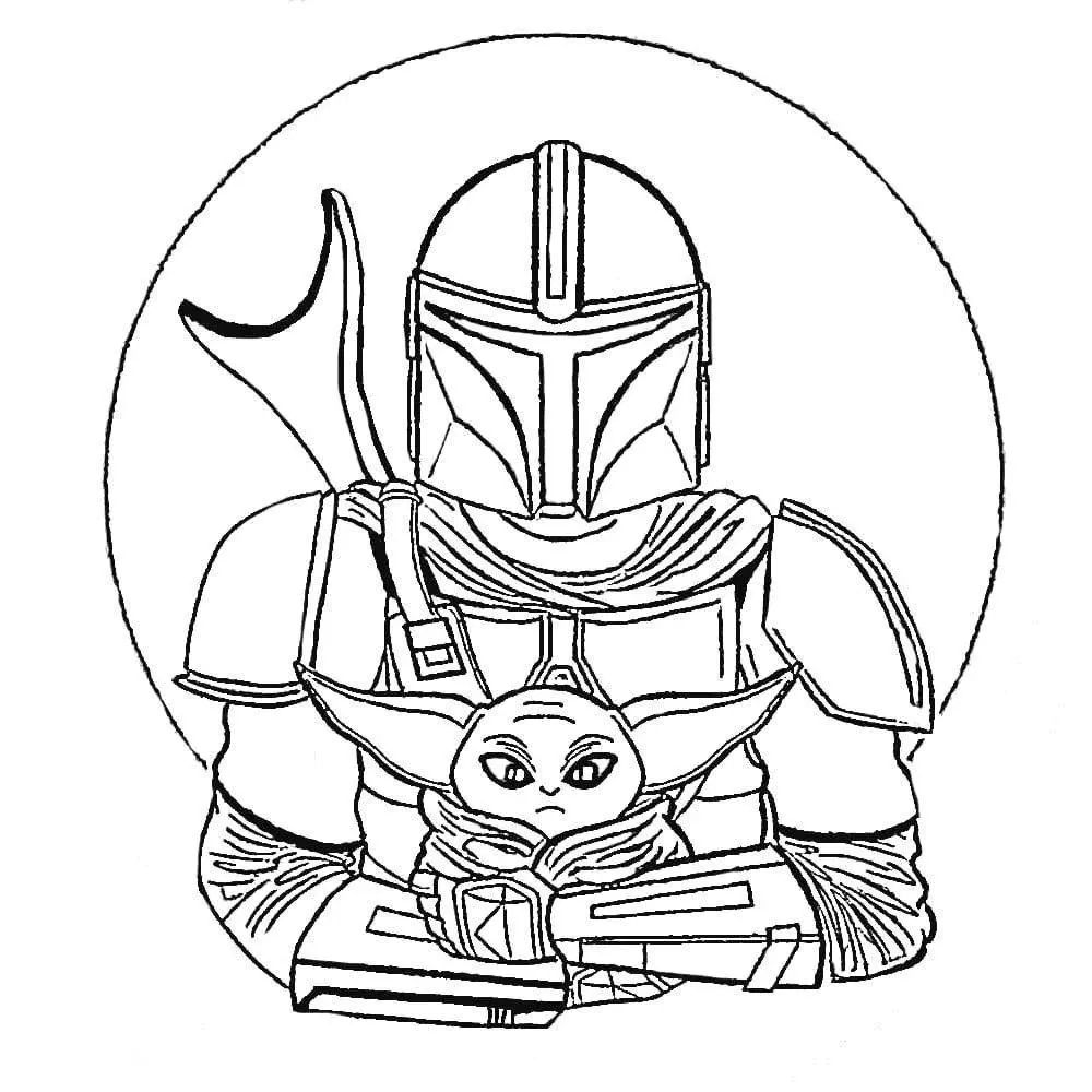 Çocuklar İçin Mandalorian Boyama Sayfaları 