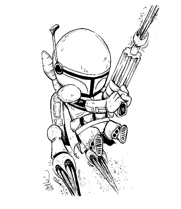 Çocuklar İçin Mandalorian Boyama Sayfaları 