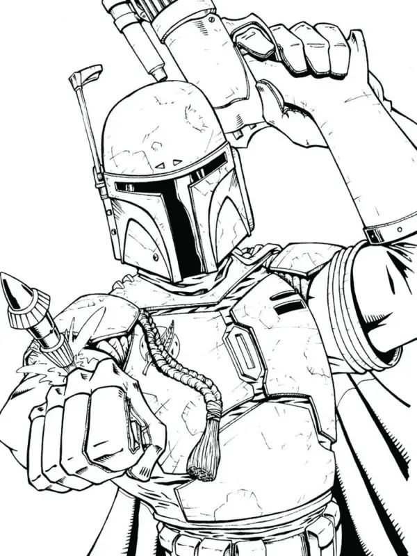 Çocuklar İçin Mandalorian Boyama Sayfaları 