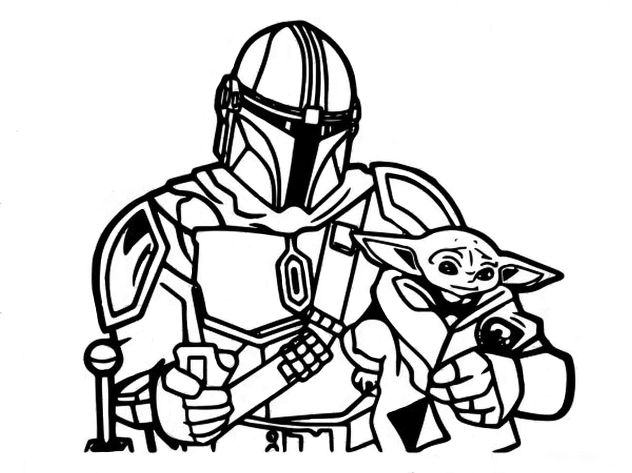 Çocuklar İçin Mandalorian Boyama Sayfaları 