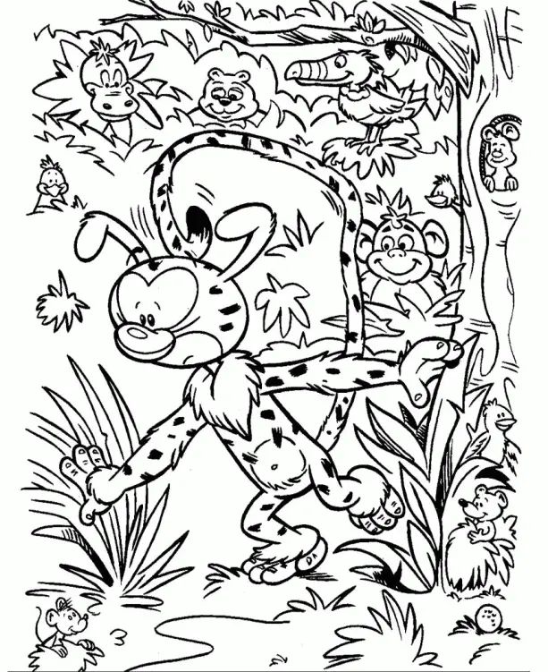 Çocuklar İçin Marsupilami Boyama Sayfaları 