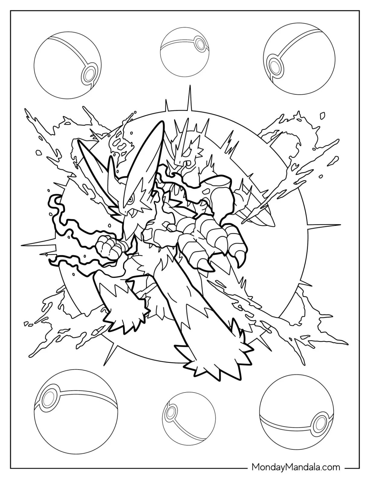 Çocuklar İçin Mega Pokemon Boyama Sayfaları 