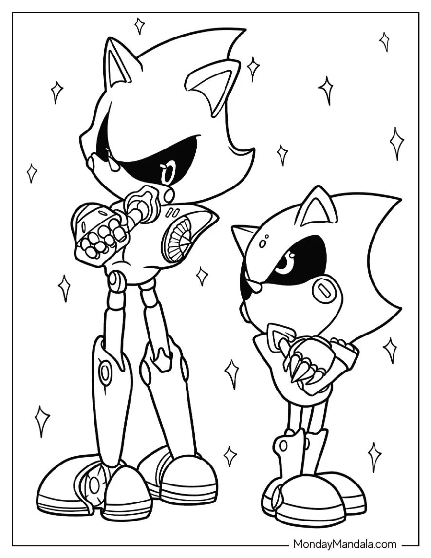 Çocuklar İçin Metal Sonic Boyama Sayfaları 