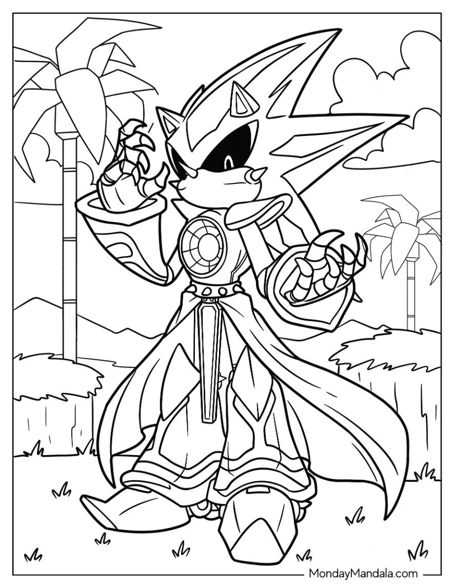 Çocuklar İçin Metal Sonic Boyama Sayfaları 