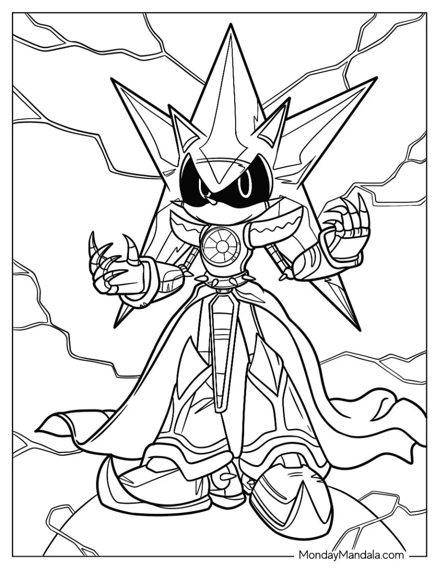 Çocuklar İçin Metal Sonic Boyama Sayfaları 