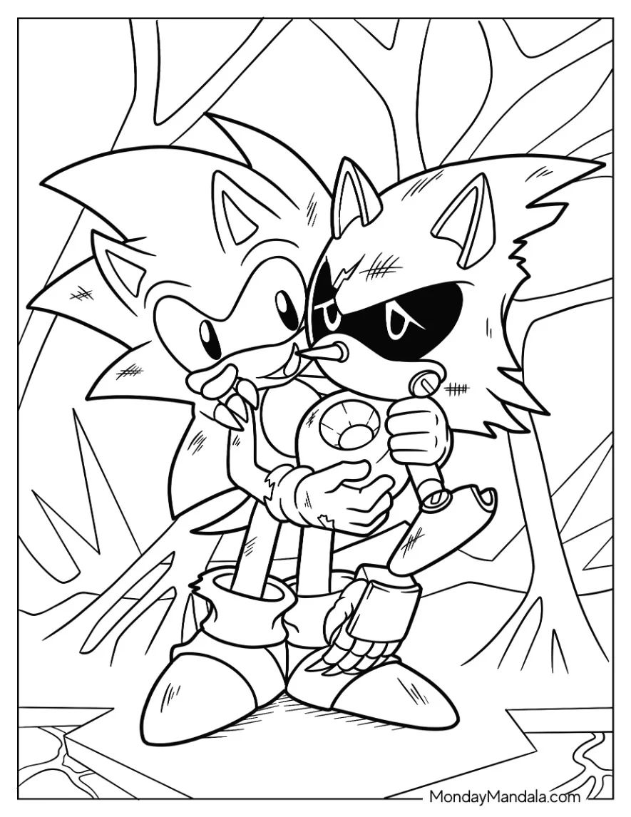 Çocuklar İçin Metal Sonic Boyama Sayfaları 