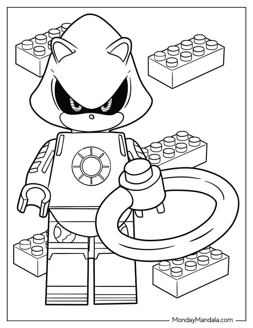 Çocuklar İçin Metal Sonic Boyama Sayfaları 
