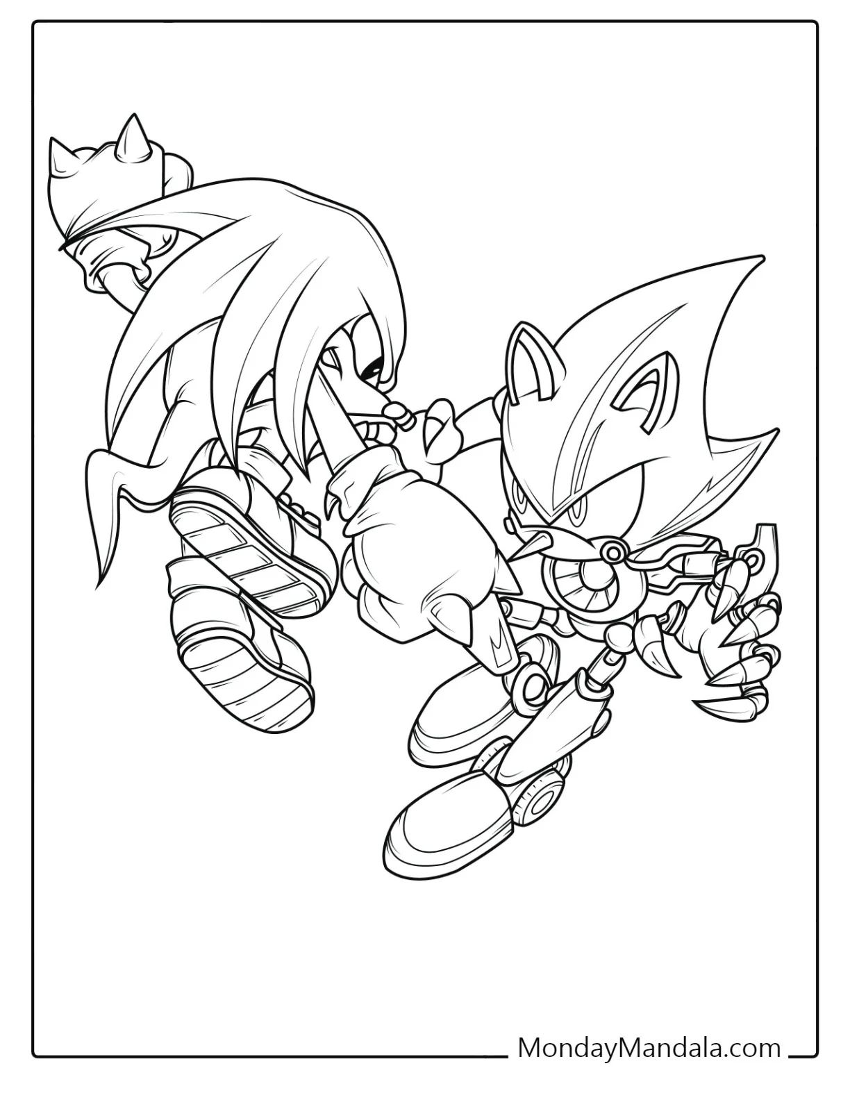 Çocuklar İçin Metal Sonic Boyama Sayfaları 