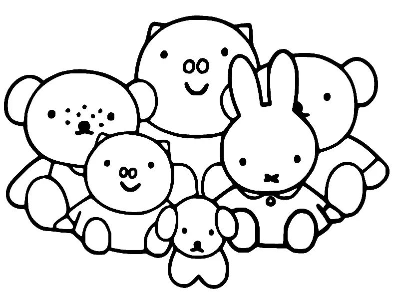 Çocuklar İçin Miffy Boyama Sayfaları 