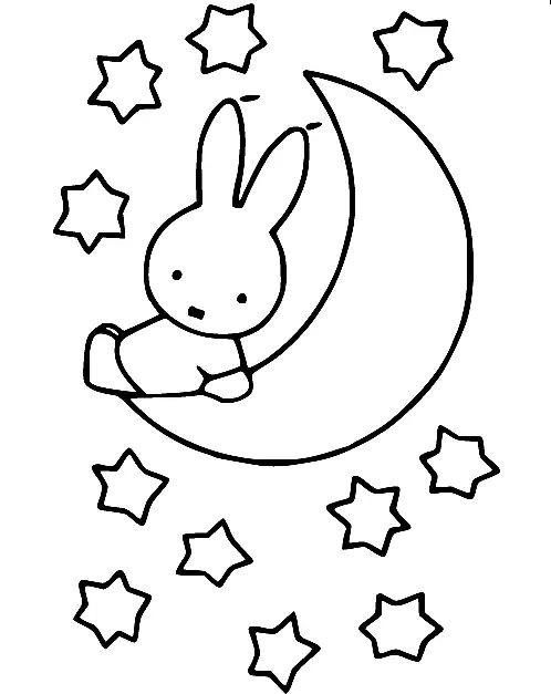 Çocuklar İçin Miffy Boyama Sayfaları 