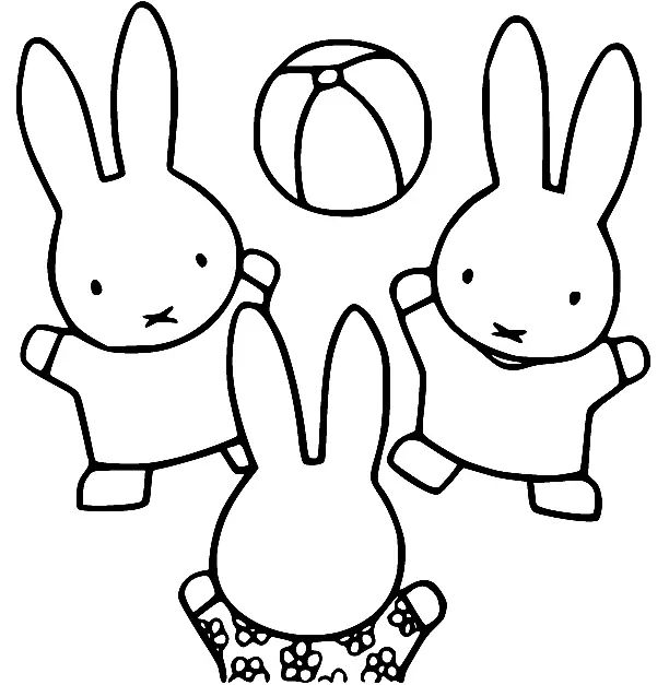 Çocuklar İçin Miffy Boyama Sayfaları 