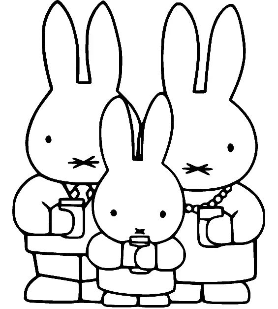 Çocuklar İçin Miffy Boyama Sayfaları 