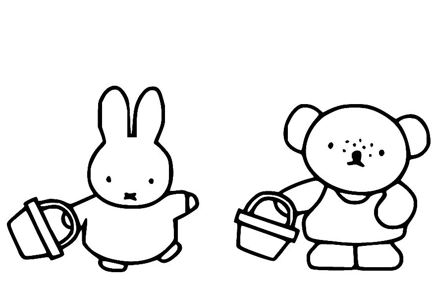 Çocuklar İçin Miffy Boyama Sayfaları 