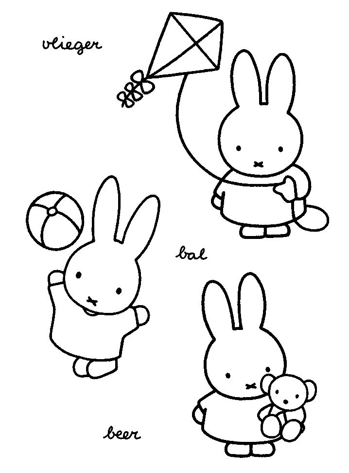 Çocuklar İçin Miffy Boyama Sayfaları 