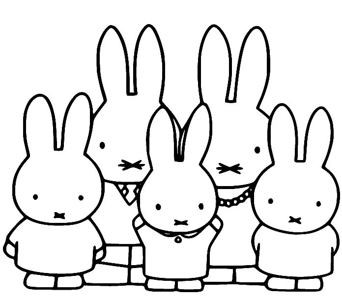 Çocuklar İçin Miffy Boyama Sayfaları 