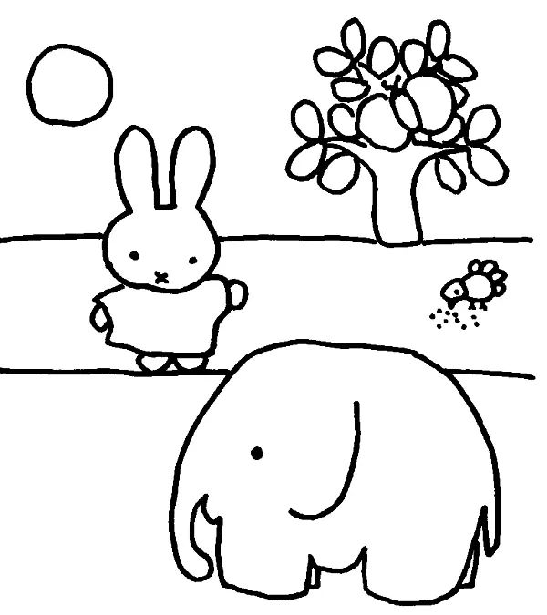 Çocuklar İçin Miffy Boyama Sayfaları 
