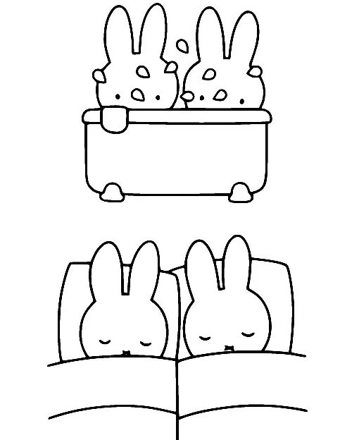 Çocuklar İçin Miffy Boyama Sayfaları 