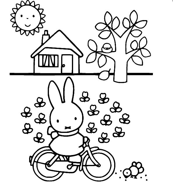 Çocuklar İçin Miffy Boyama Sayfaları 