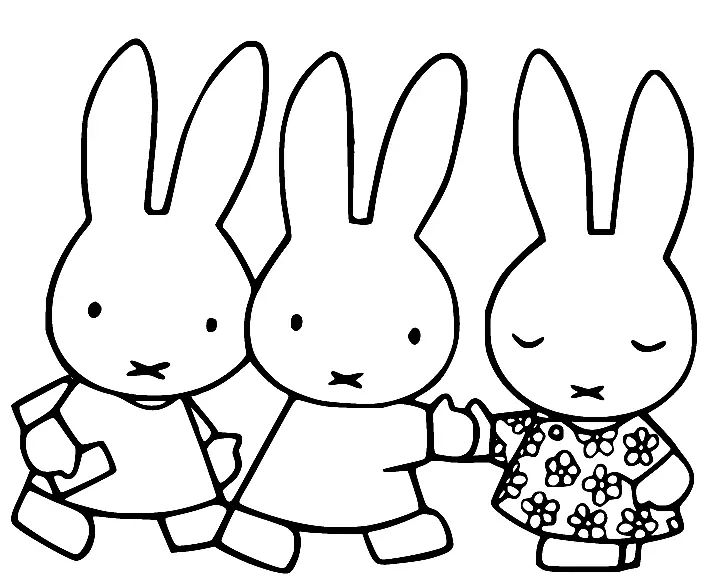 Çocuklar İçin Miffy Boyama Sayfaları 