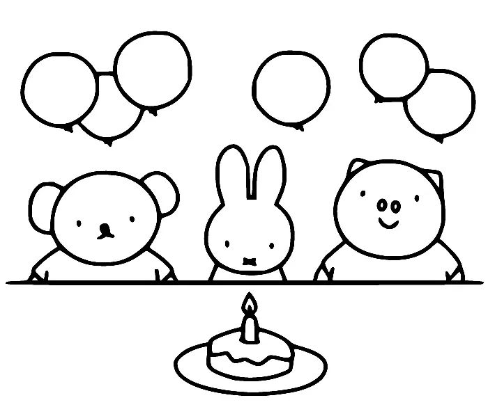 Çocuklar İçin Miffy Boyama Sayfaları 