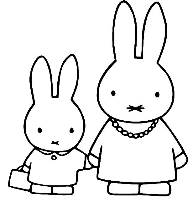 Çocuklar İçin Miffy Boyama Sayfaları 
