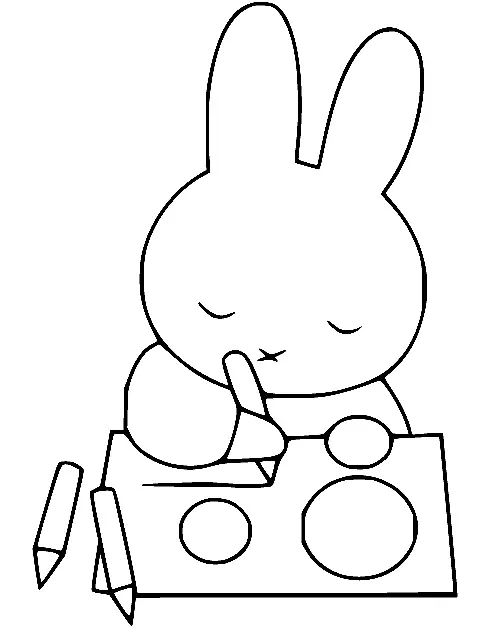 Çocuklar İçin Miffy Boyama Sayfaları 
