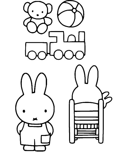 Çocuklar İçin Miffy Boyama Sayfaları 