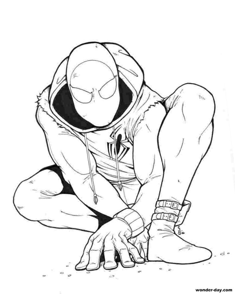 Çocuklar İçin Miles Morales Boyama Sayfaları 