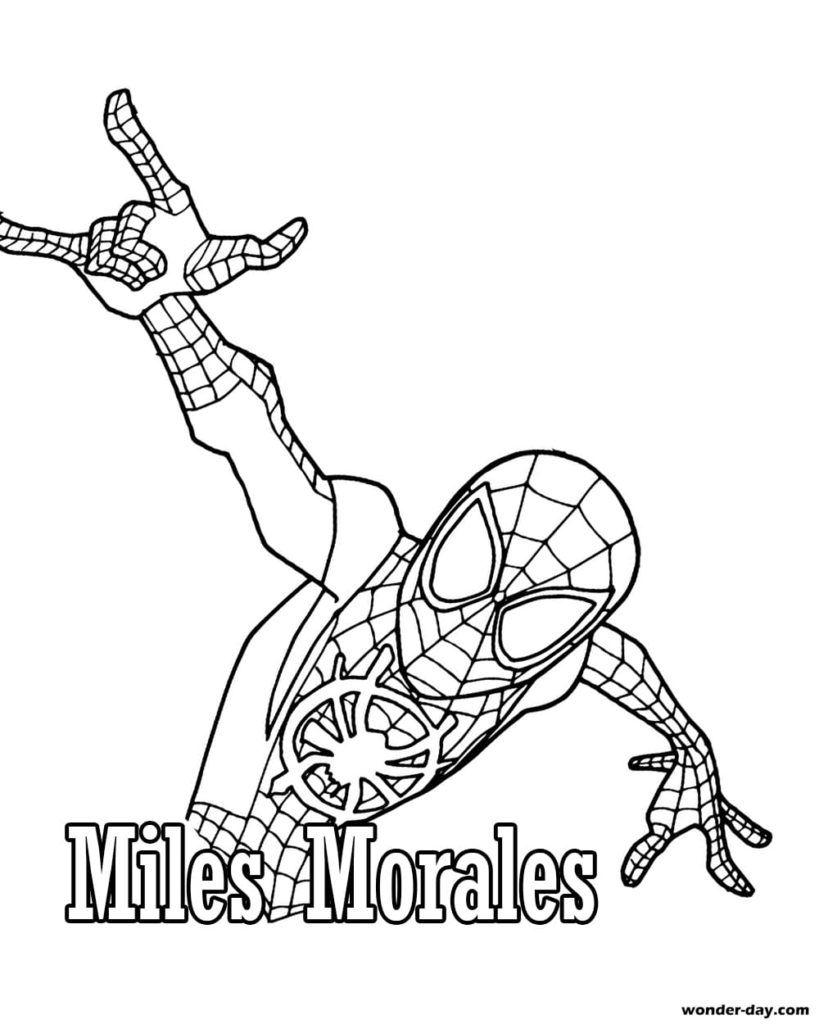 Çocuklar İçin Miles Morales Boyama Sayfaları 
