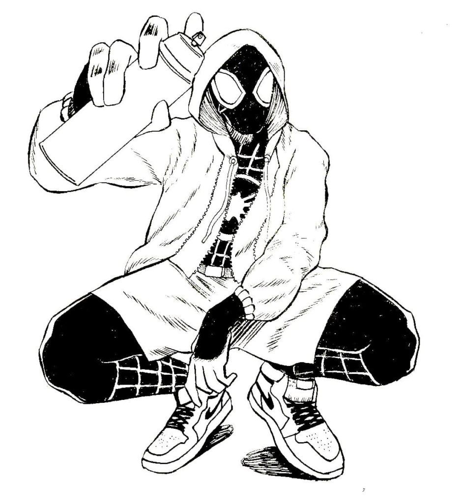 Çocuklar İçin Miles Morales Boyama Sayfaları 