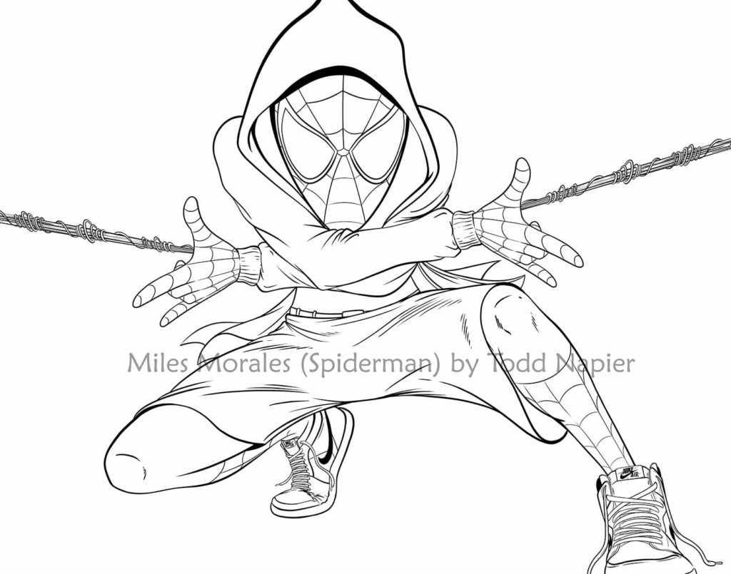 Çocuklar İçin Miles Morales Boyama Sayfaları 