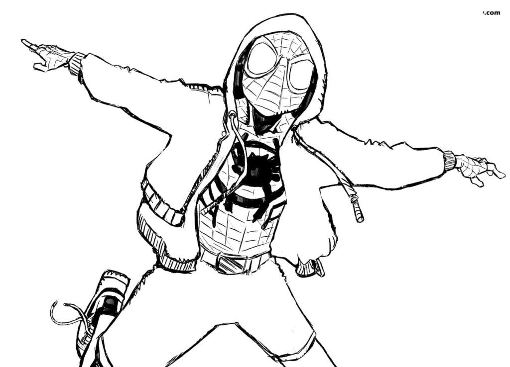 Çocuklar İçin Miles Morales Boyama Sayfaları 