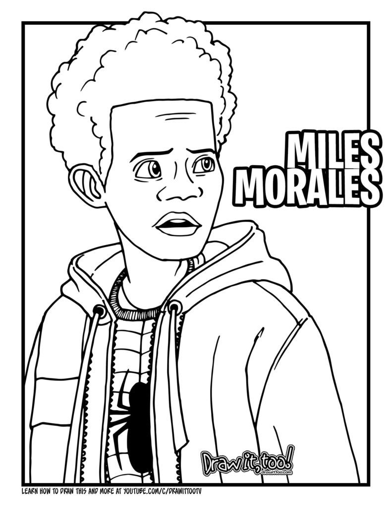 Çocuklar İçin Miles Morales Boyama Sayfaları 
