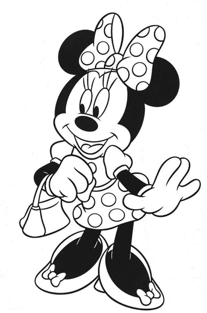 Çocuklar İçin Minnie Mouse Boyama Sayfaları 