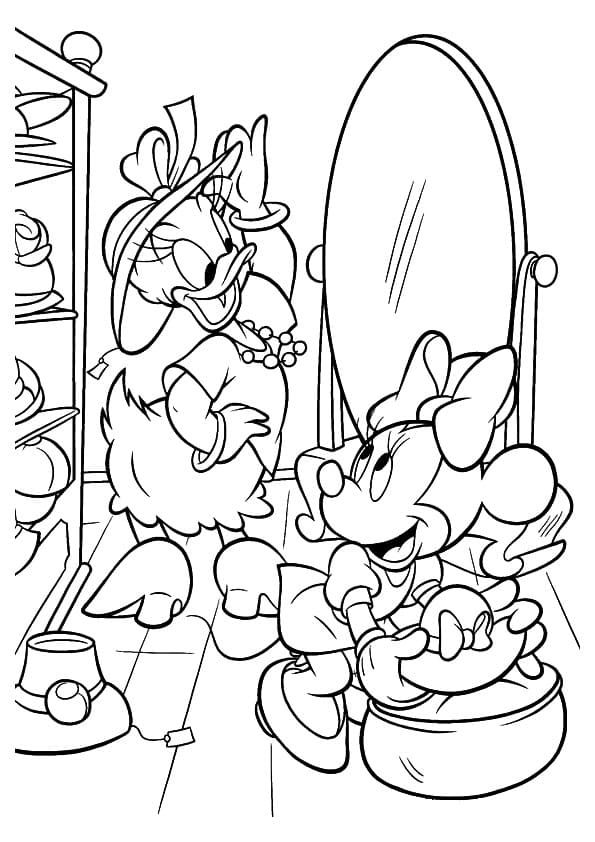 Çocuklar İçin Minnie Mouse Boyama Sayfaları 