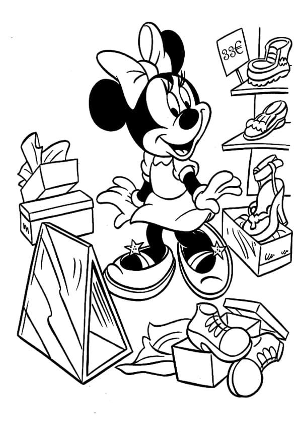 Çocuklar İçin Minnie Mouse Boyama Sayfaları 