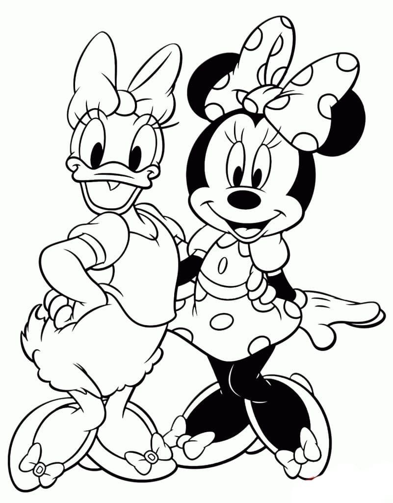Çocuklar İçin Minnie Mouse Boyama Sayfaları 