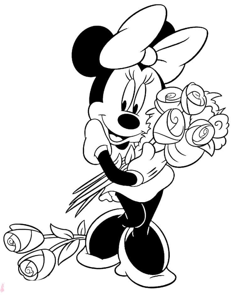 Çocuklar İçin Minnie Mouse Boyama Sayfaları 